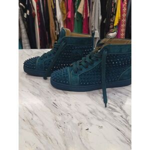 Christian louboutin seavaste orlato silex suede brown spike sneakers sz 41 men Seavaste camouflage spiked suede sneakers in green  main image 2